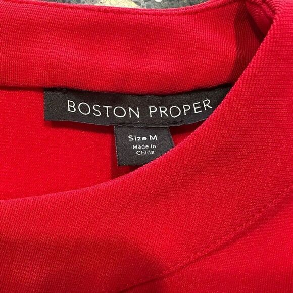 Boston Proper Red Zip Front Jumpsuit - Picture 4 of 6